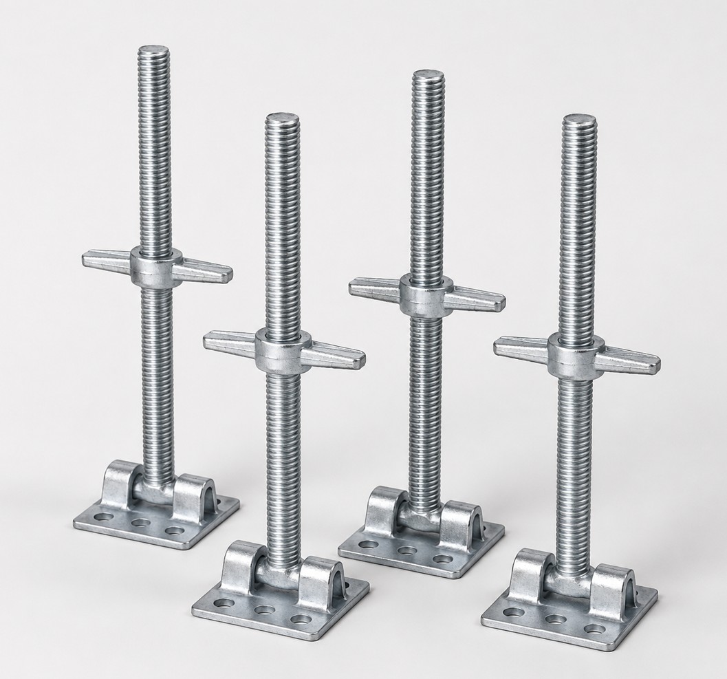 Galvanized adjustable screw jack base for scaffolding system